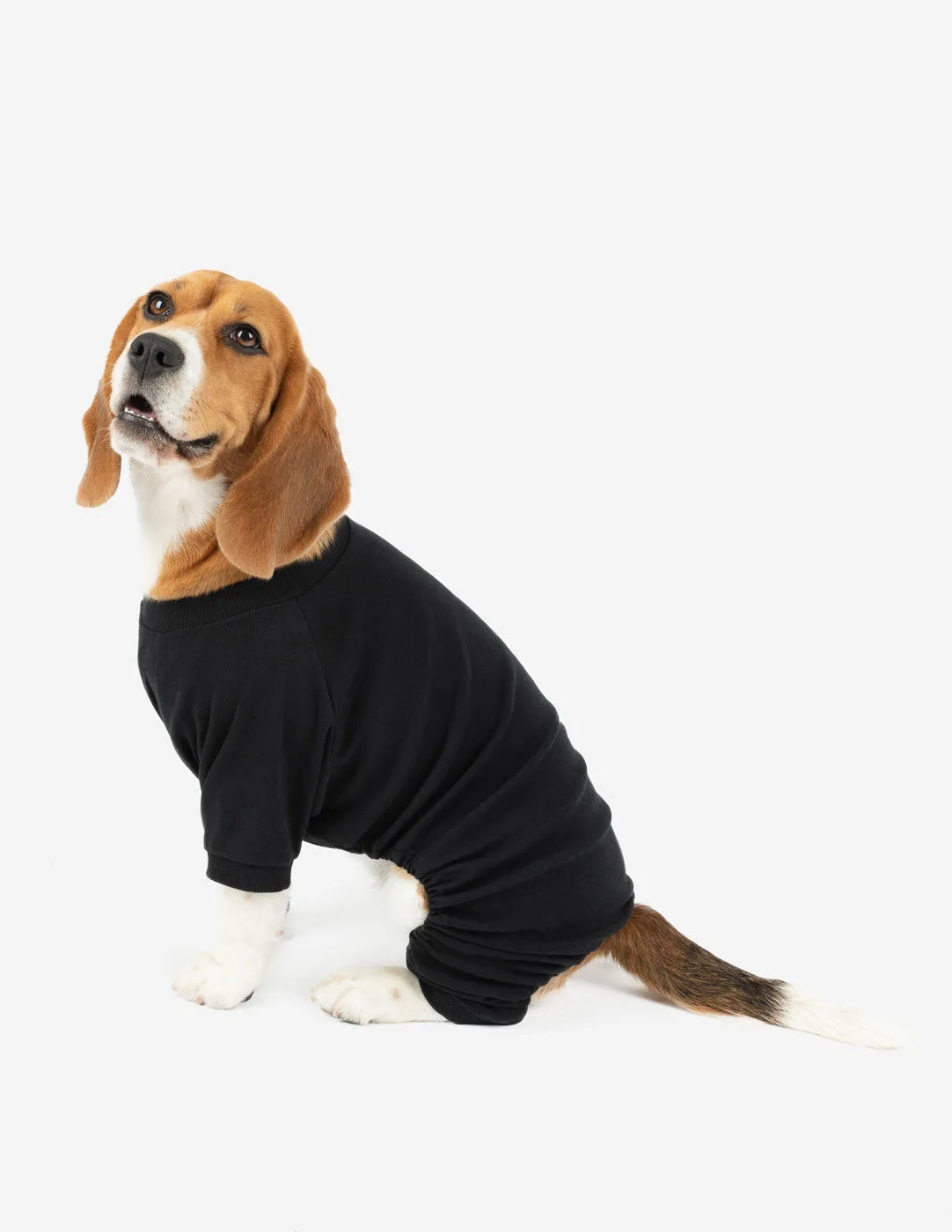Solid Color Black Matching Family Pajama Set
