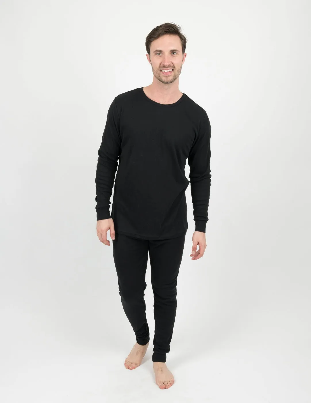 Solid Color Black Matching Family Pajama Set