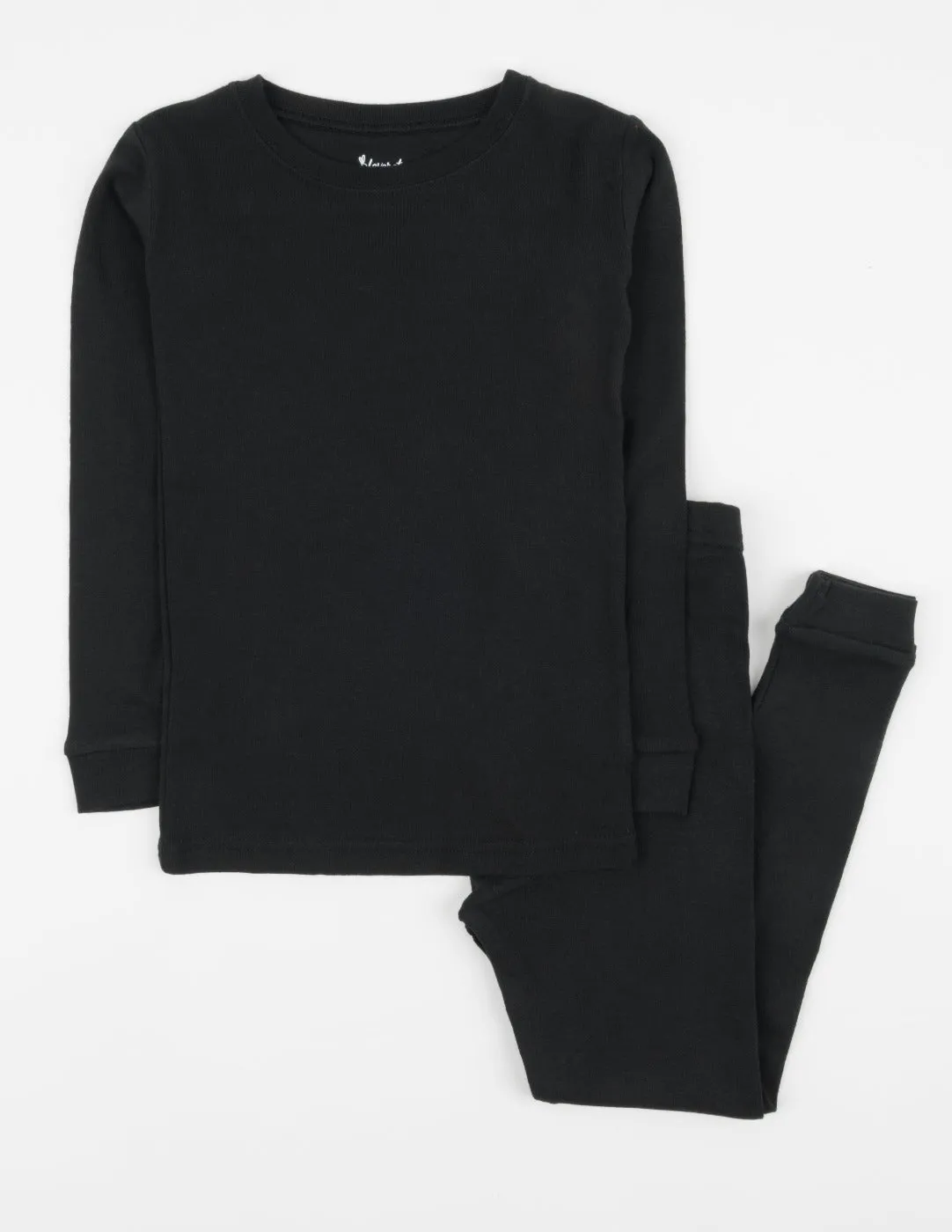 Solid Color Black Matching Family Pajama Set