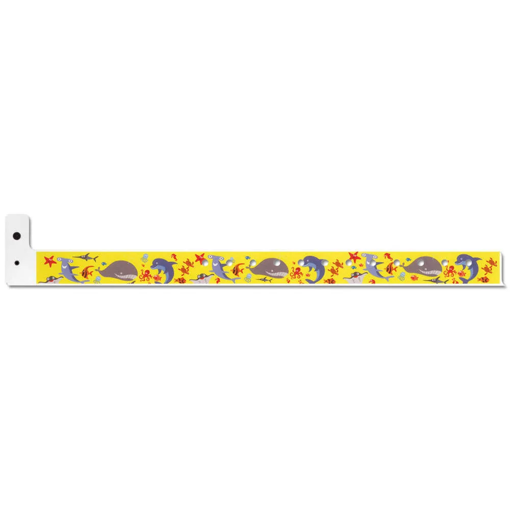 SuperBand® Expressions Plastic Wristbands 3/4" Under The Sea Design 4070 - Yellow (500/Box)