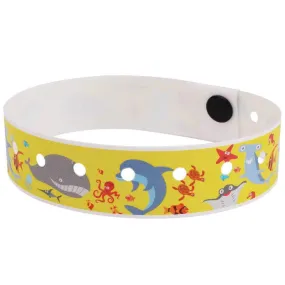 SuperBand® Expressions Plastic Wristbands 3/4" Under The Sea Design 4070 - Yellow (500/Box)
