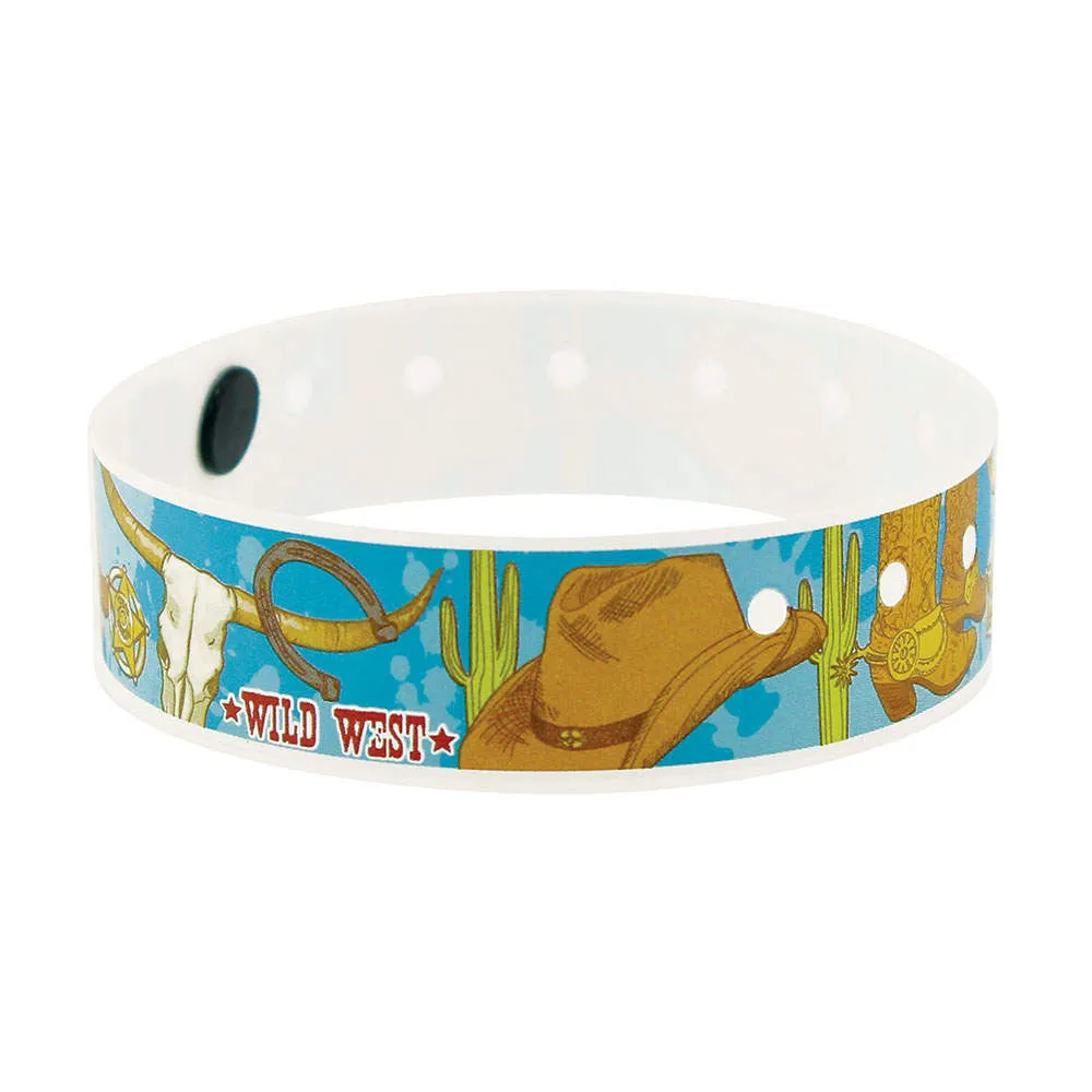 Superband® Expressions Plastic Wristbands 3/4" Wild West Design 4056 (500/Box)