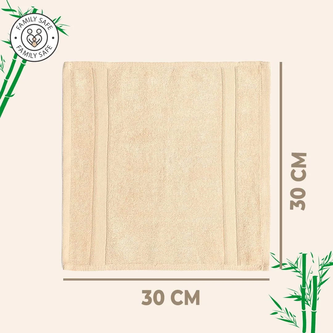 The Better Home 600GSM 100% Bamboo Face Towel Set | Anti Odour & Anti Bacterial Bamboo Towel |30cm X 30cm | Ultra Absorbent & Quick Drying Face Towel for Women & Men (Pack of 4, Blue   Grey)