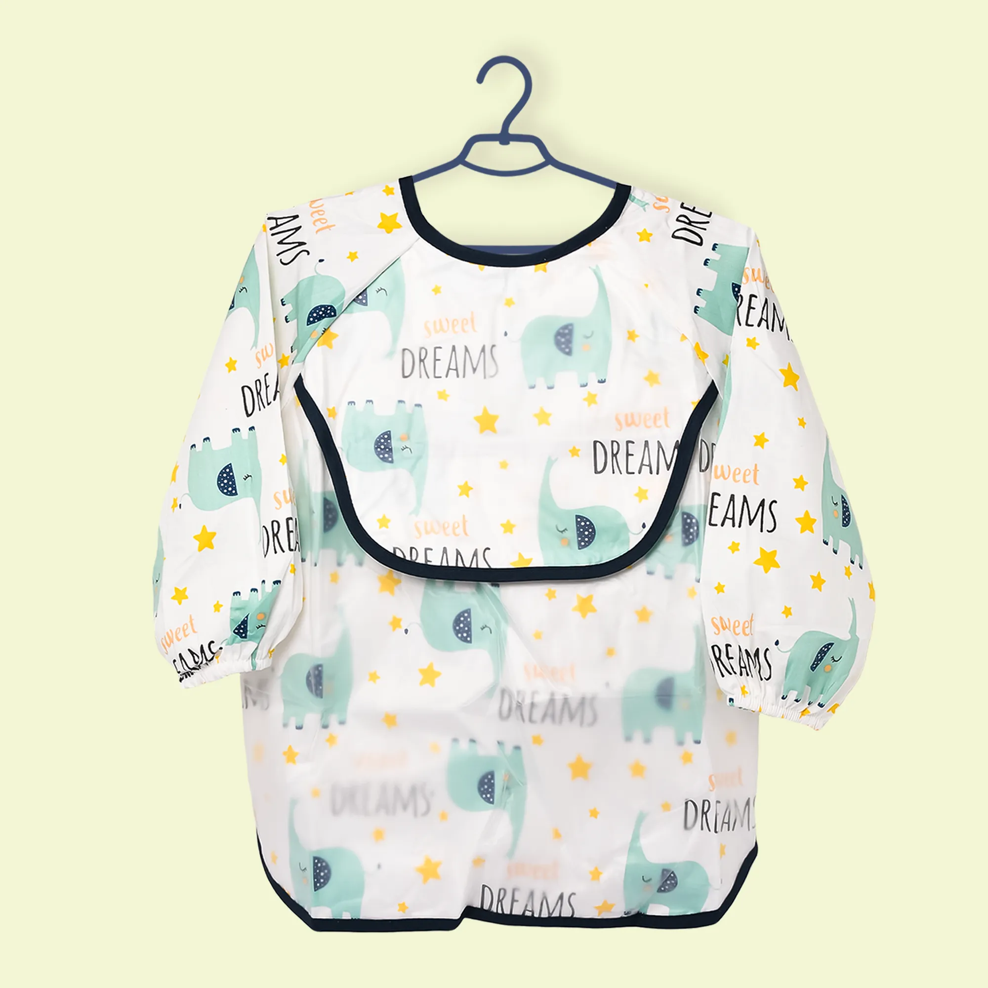 THE LITTLE LOOKERS Baby Bibs with Pocket Long Sleeved Bib for Toddlers, Kids I Washable, Lightweight & Waterproof, Bibs for 6 - 24 Months Baby