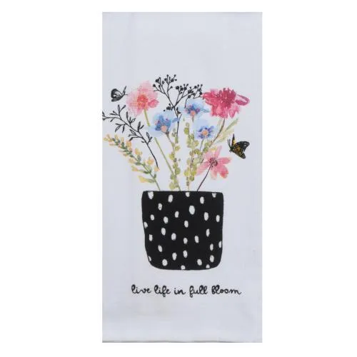 Towel Terry Live Life in Full Bloom Dual purpose terry