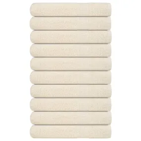 Towels 10 pcs Cream 100x200 cm 360 gsm 100% Cotton