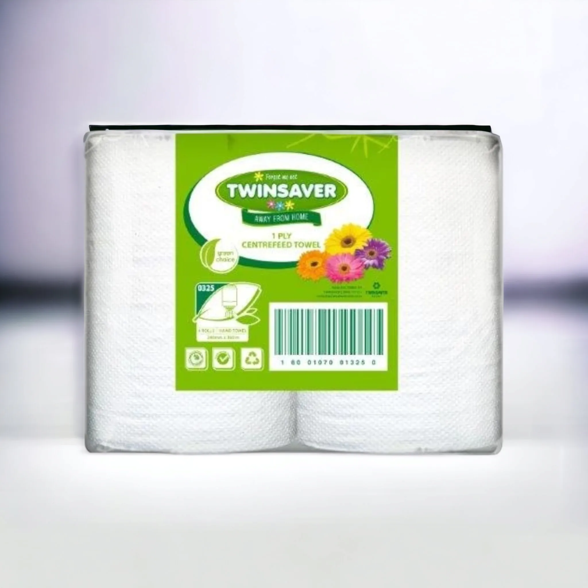Twinsaver Centerfeed Towels 1ply Perforated Paper Towel Roll 4pack 360-0325