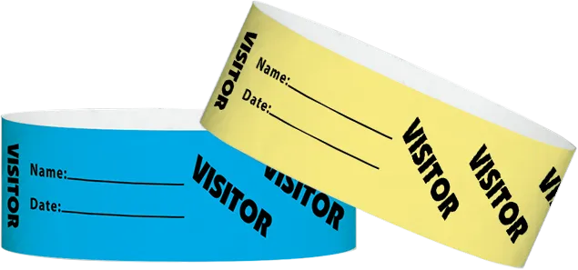 Tyvek® 1" x 10" Visitor pattern wristbands
