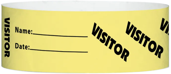 Tyvek® 1" x 10" Visitor pattern wristbands