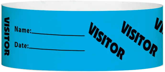 Tyvek® 1" x 10" Visitor pattern wristbands
