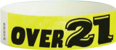 Tyvek® 3/4" x 10" Sheeted Pattern Over 21 pattern wristbands
