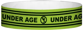 Tyvek® 3/4" x 10" Under Age pattern wristbands