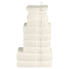 vidaXL 12 Piece Premium Towel Set SOLUND Cream 600 gsm - Luxuriously Soft, Highly Absorbent, OEKO-TEX Certified
