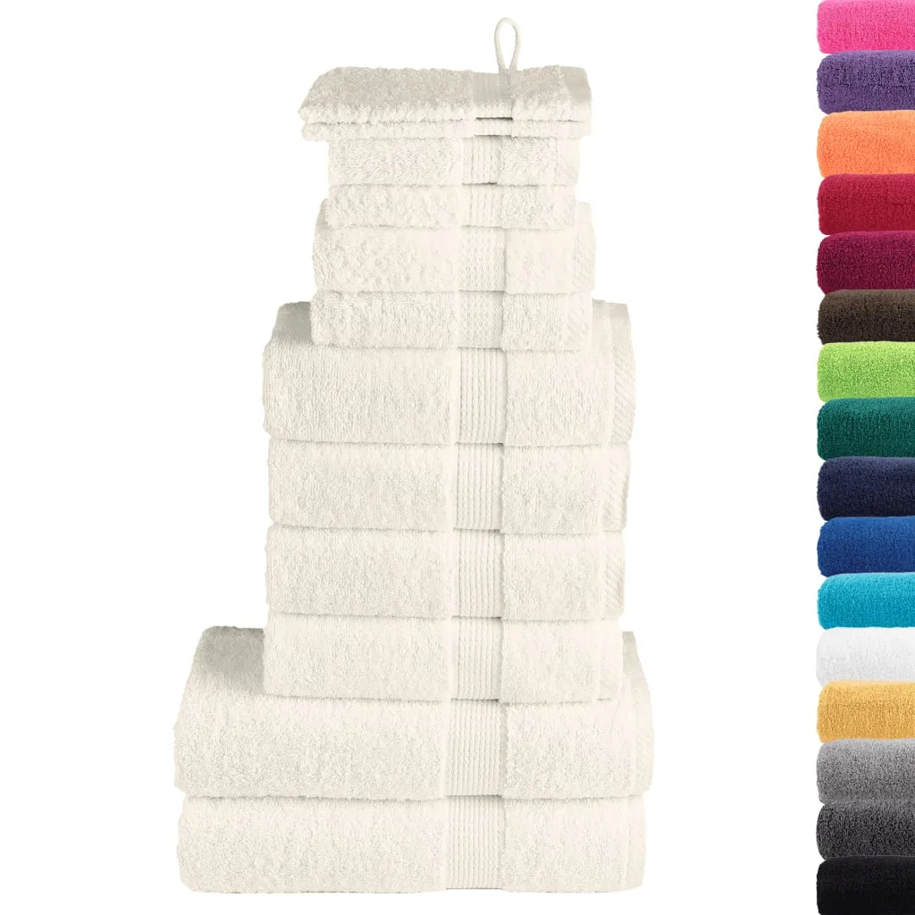 vidaXL 12 Piece Premium Towel Set SOLUND Cream 600 gsm - Luxuriously Soft, Highly Absorbent, OEKO-TEX Certified