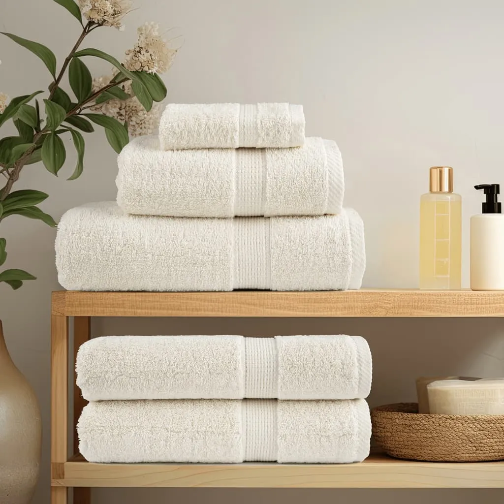 vidaXL 12 Piece Premium Towel Set SOLUND Cream 600 gsm - Luxuriously Soft, Highly Absorbent, OEKO-TEX Certified