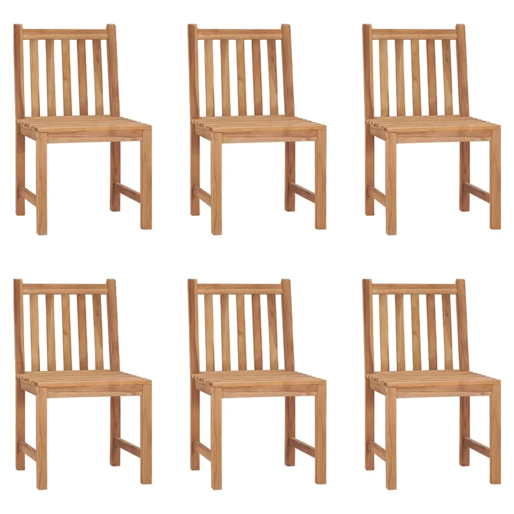 vidaXL Patio Chairs 6 pcs Solid Teak Wood - Durable Outdoor Furniture