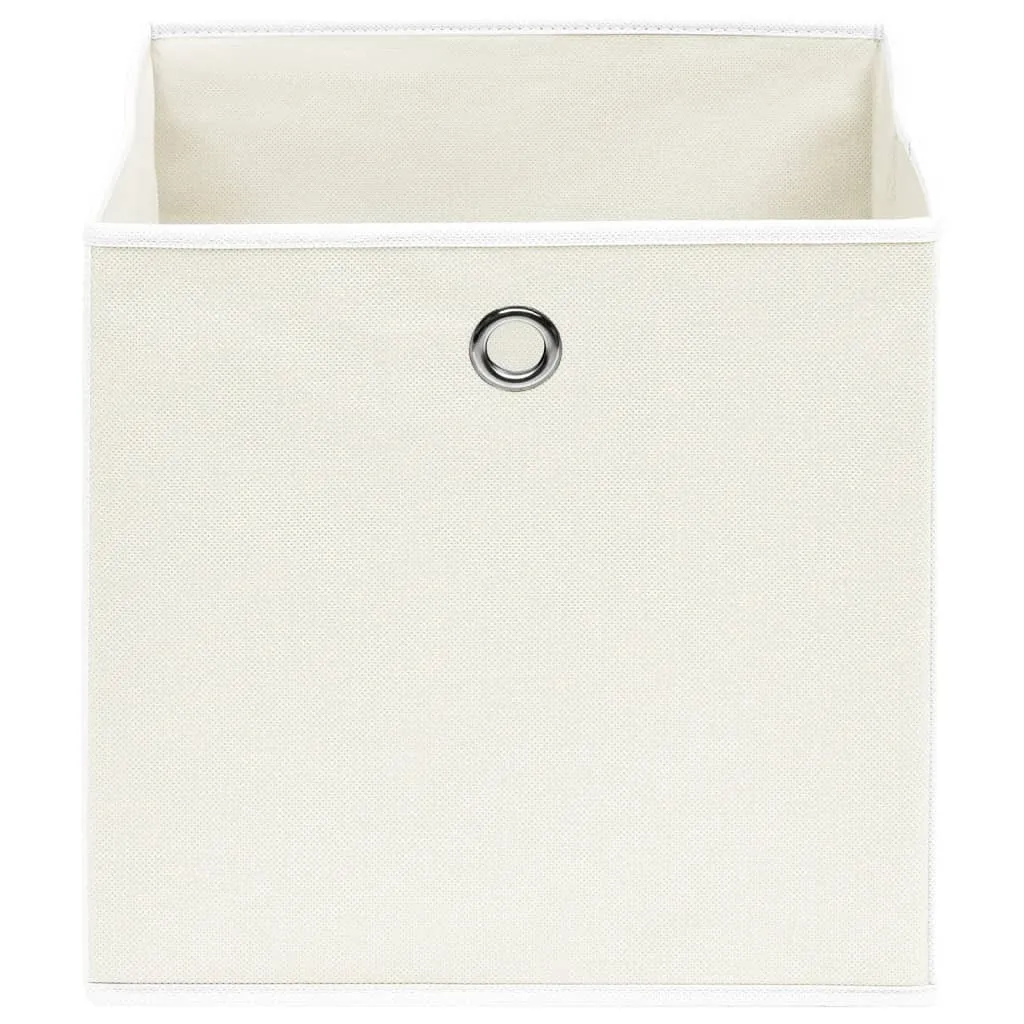 vidaXL Storage Boxes 4 pcs White 12.6"x12.6"x12.6" Fabric - Durable and Foldable Storage Solution