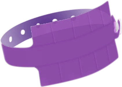 Vinyl 1 1/4" x 9 1/4" 10-Stub Snapped Solid Edge Glow wristbands