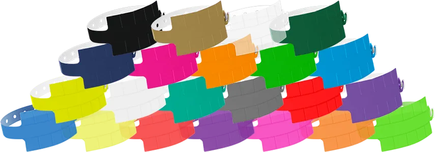 Vinyl 1 1/4" x 9 1/4" 10-Stub Snapped Solid Edge Glow wristbands