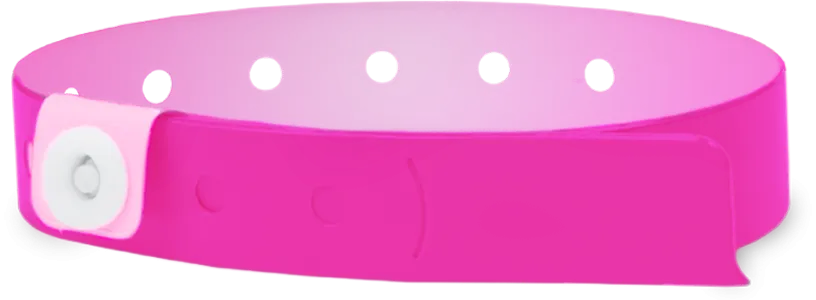 Vinyl 1/2" x 11 1/2" 1-Stub Snapped Wristband Solid Edge Glow wristbands