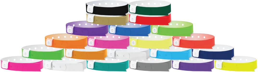 Vinyl 1/2" x 11 1/2" 1-Stub Snapped Wristband Solid Edge Glow wristbands