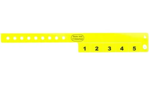 Vinyl Wristbands - 5 Tab