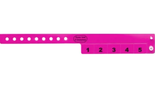 Vinyl Wristbands - 5 Tab