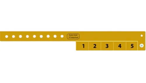 Vinyl Wristbands - 5 Tab