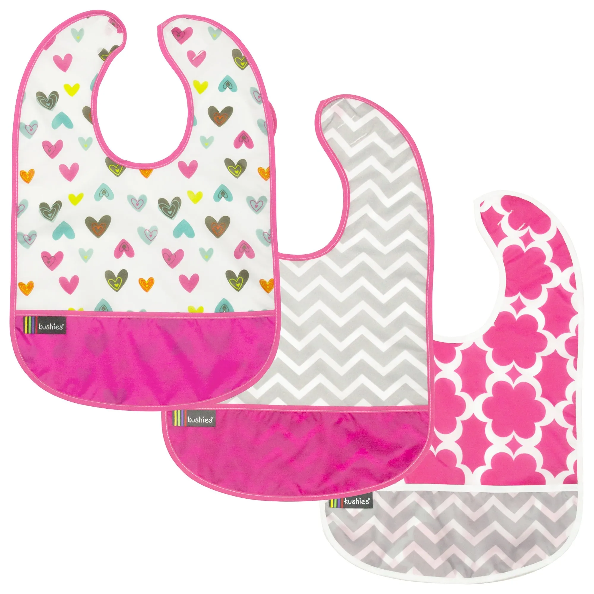 Waterproof Clean Bibs - 3 Pack