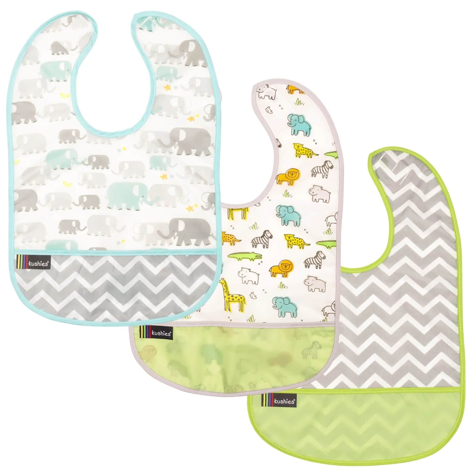 Waterproof Clean Bibs - 3 Pack