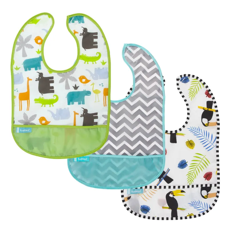Waterproof Clean Bibs - 3 Pack