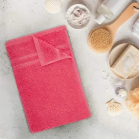 WELSPUN Quik Dry Bath Towel 100% Cotton Soft, Fluffy & Super Absorbent for Men, Women & Kids 375 GSM 1 Extra Large Bath Towel Solid, 70cm X 150 cm - Coral