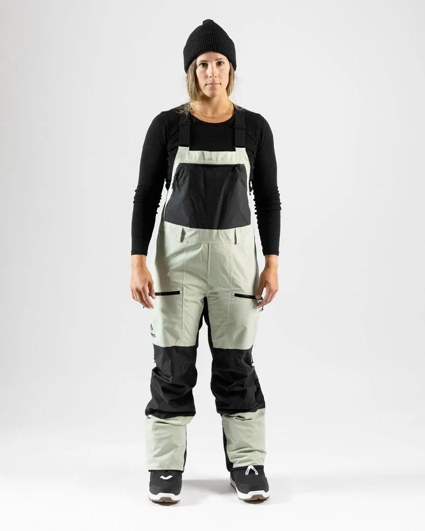 Wmn Mountain Surf Bib Snow Bib - Sage Green