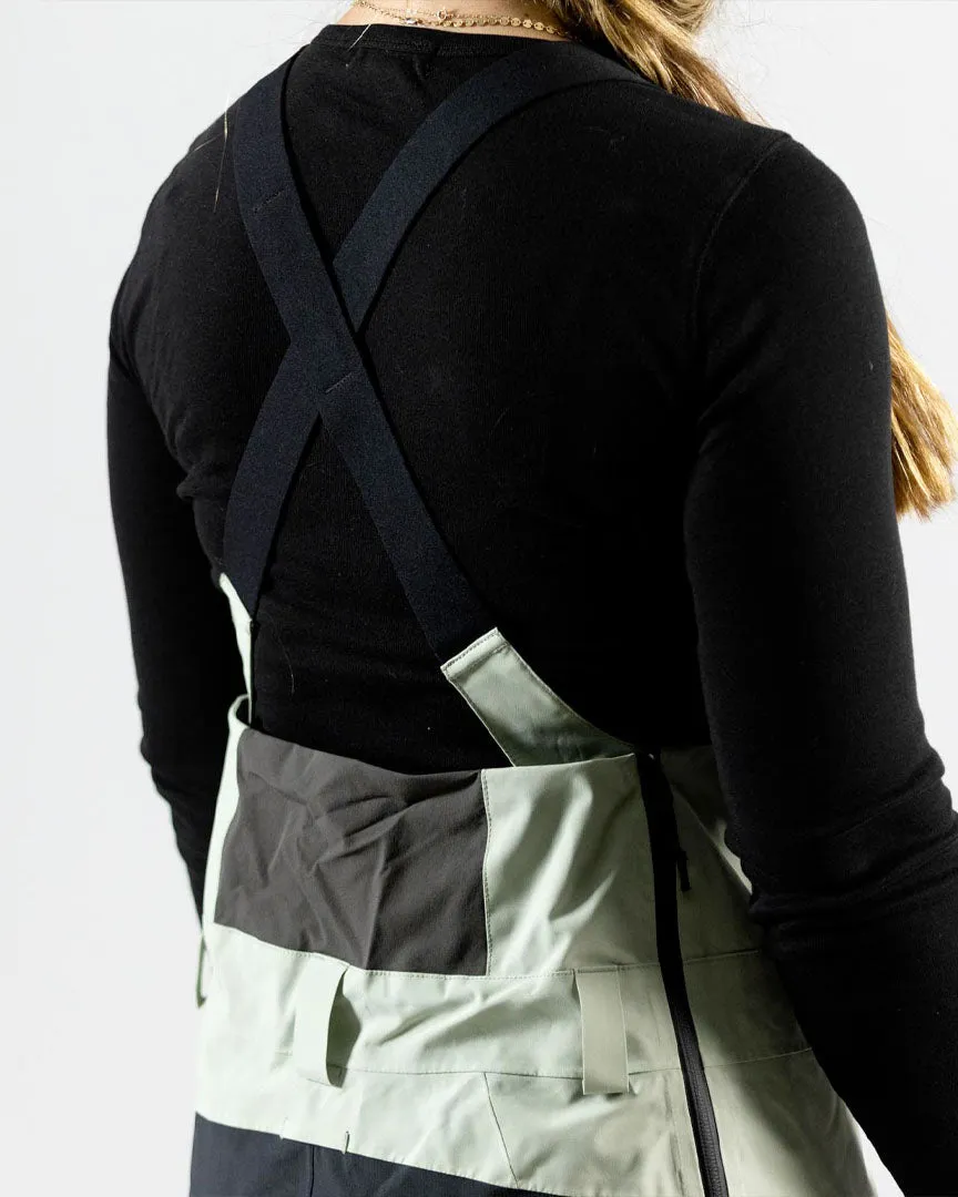 Wmn Mountain Surf Bib Snow Bib - Sage Green
