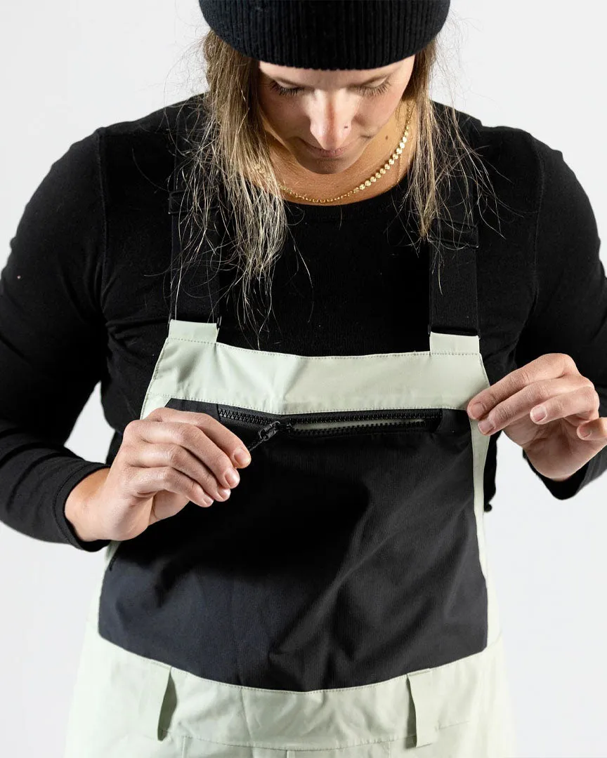 Wmn Mountain Surf Bib Snow Bib - Sage Green