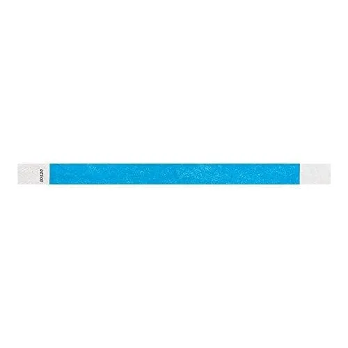 Wristco Neon Blue 3/4" Tyvek Wristbands - 500 Pack Paper Wristbands For Events