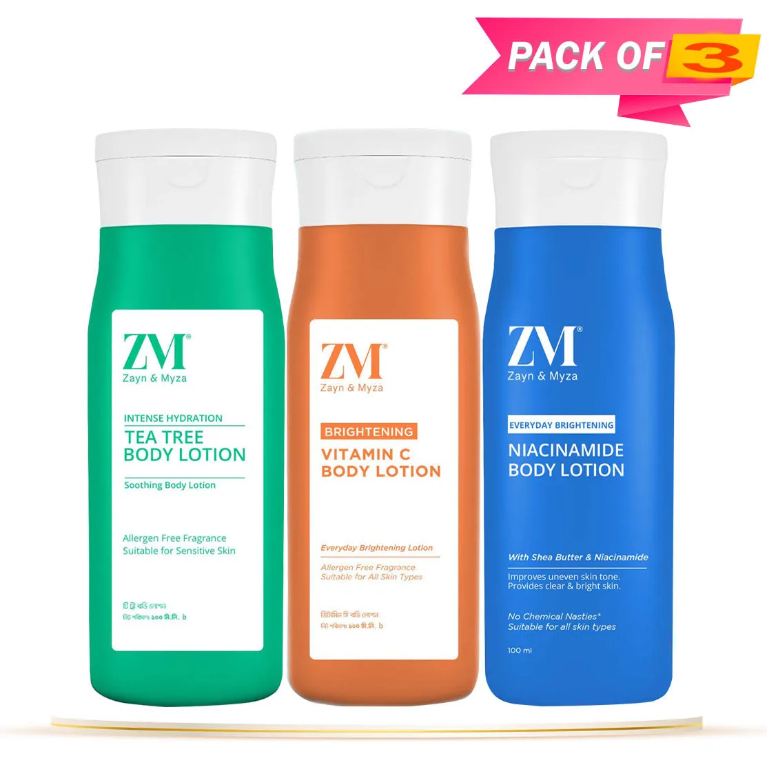 Zayn & Myza Body Lotion (100ml) - Pack of 03