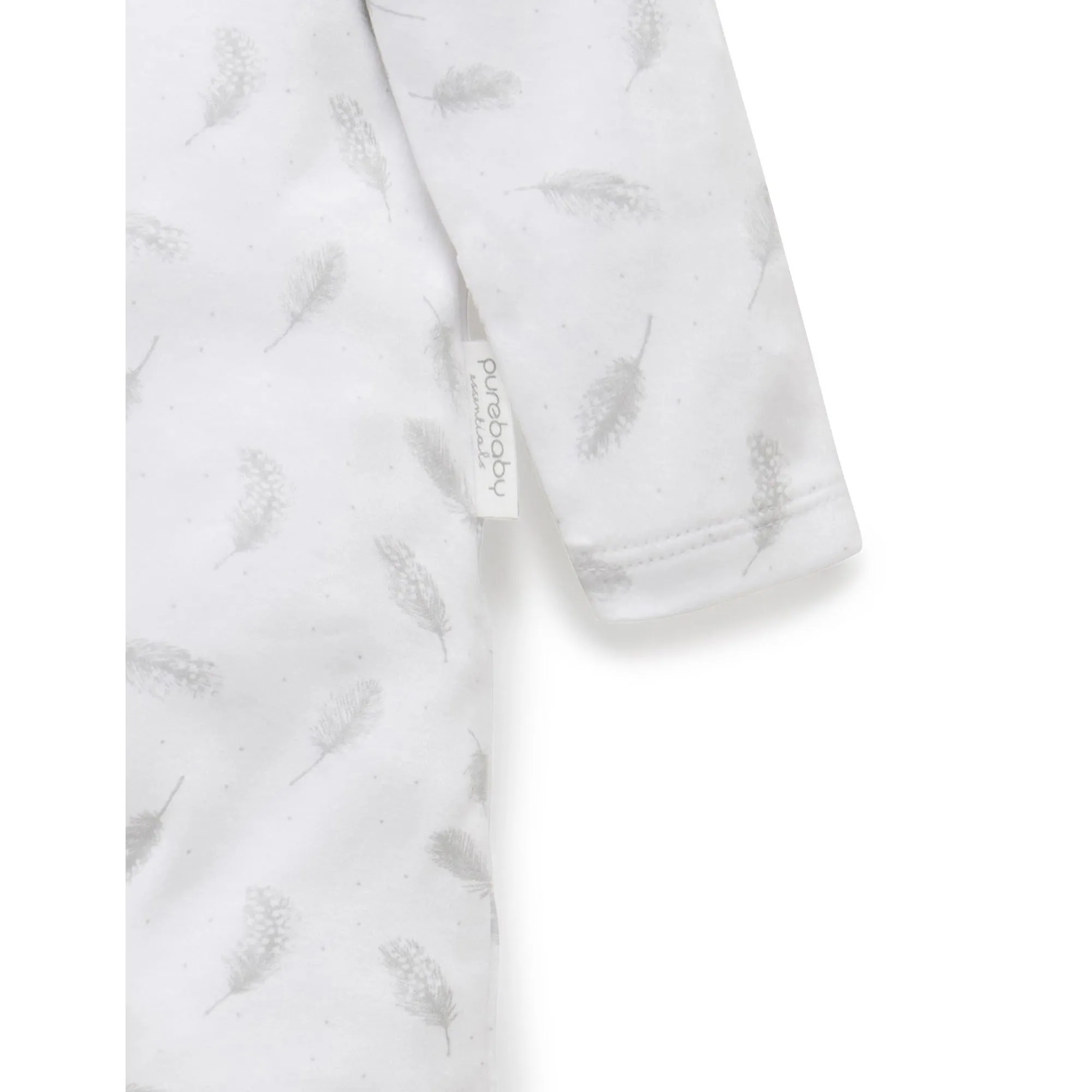 Zip Growsuit - Pale Grey Leaf